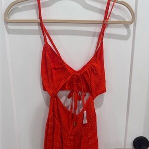 L*Space Fiery Red Cutout Chemise